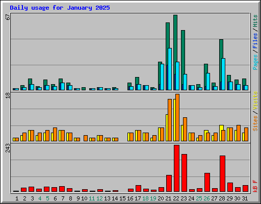 Daily usage for January 2025