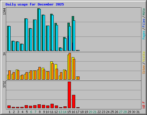 Daily usage for December 2025