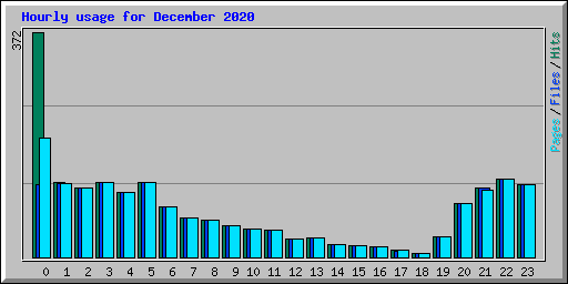 Hourly usage for December 2020
