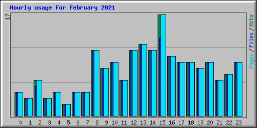 Hourly usage for February 2021