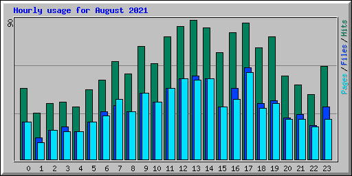 Hourly usage for August 2021