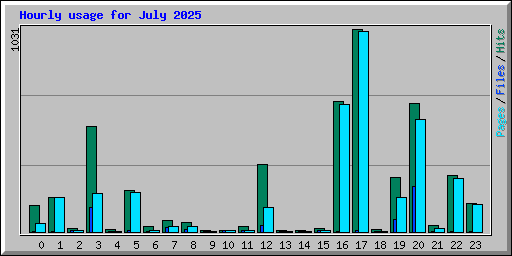 Hourly usage for July 2025