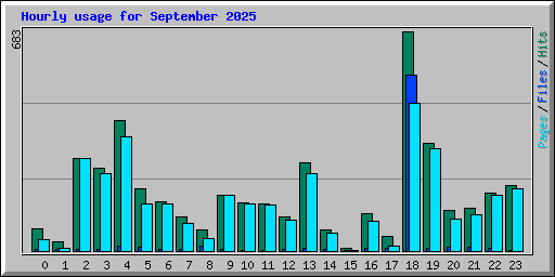 Hourly usage for September 2025