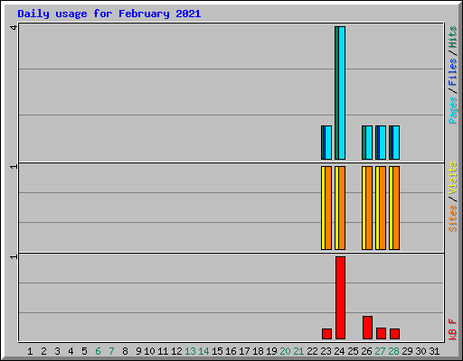 Daily usage for February 2021