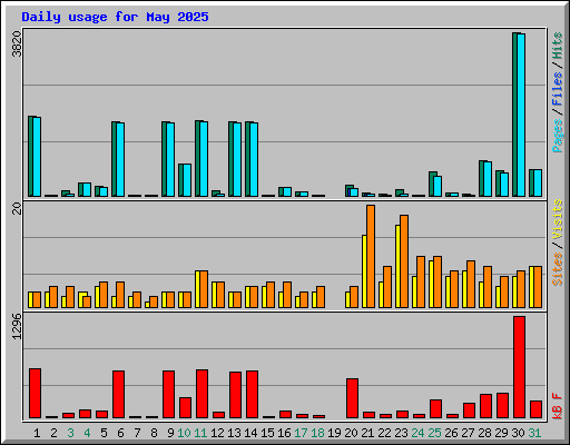 Daily usage for May 2025