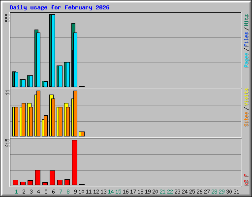 Daily usage for February 2026