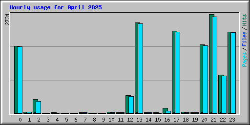 Hourly usage for April 2025