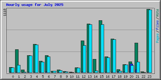 Hourly usage for July 2025