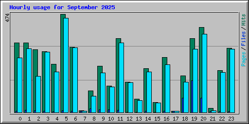 Hourly usage for September 2025