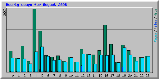 Hourly usage for August 2026