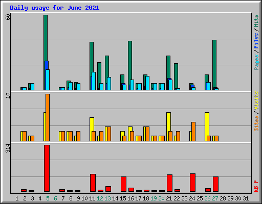 Daily usage for June 2021