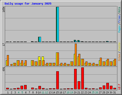 Daily usage for January 2025