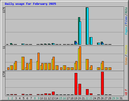 Daily usage for February 2025