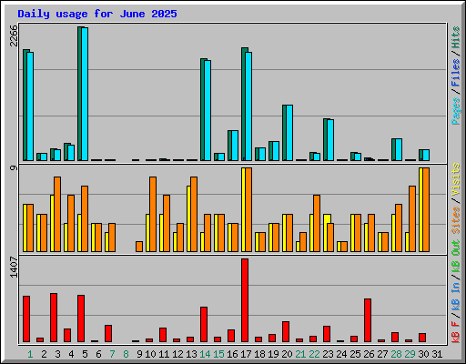 Daily usage for June 2025