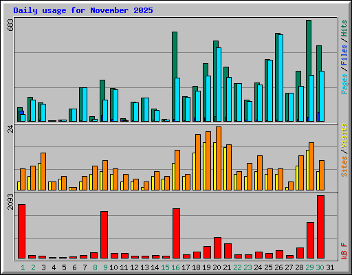 Daily usage for November 2025