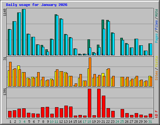 Daily usage for January 2026