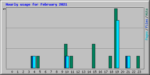 Hourly usage for February 2021