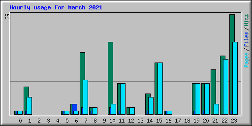 Hourly usage for March 2021