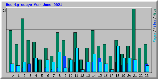 Hourly usage for June 2021