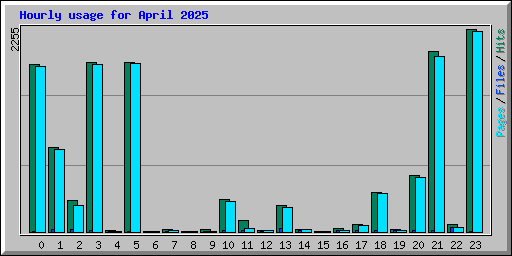 Hourly usage for April 2025