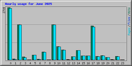 Hourly usage for June 2025