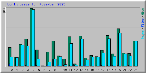 Hourly usage for November 2025