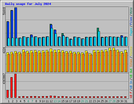 Daily usage for July 2024