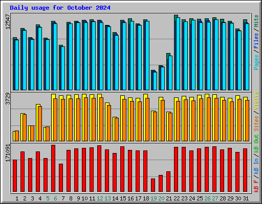 Daily usage for October 2024