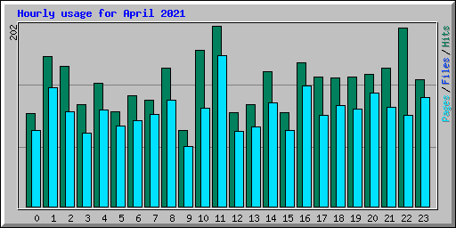 Hourly usage for April 2021